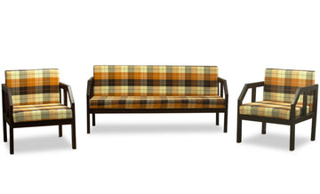 Winster 5 Seater Printed Fabric Wooden Sofa