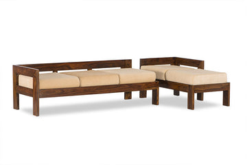 Solid Rosewood/Sheesham Wood Sofa Cum Couch with Base Cushion