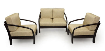 Solid Wooden Sofa Set 2 Seater With Cushions