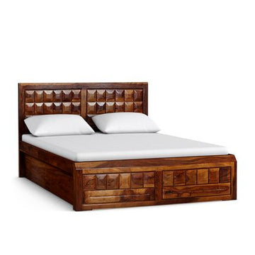 Woodrow Solid Wood Box Storage Queen Size Bed